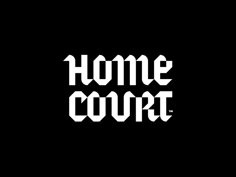 HomeCourt™ basketball blackletter branding custom lettering identity lettering logo logotype offseason typography