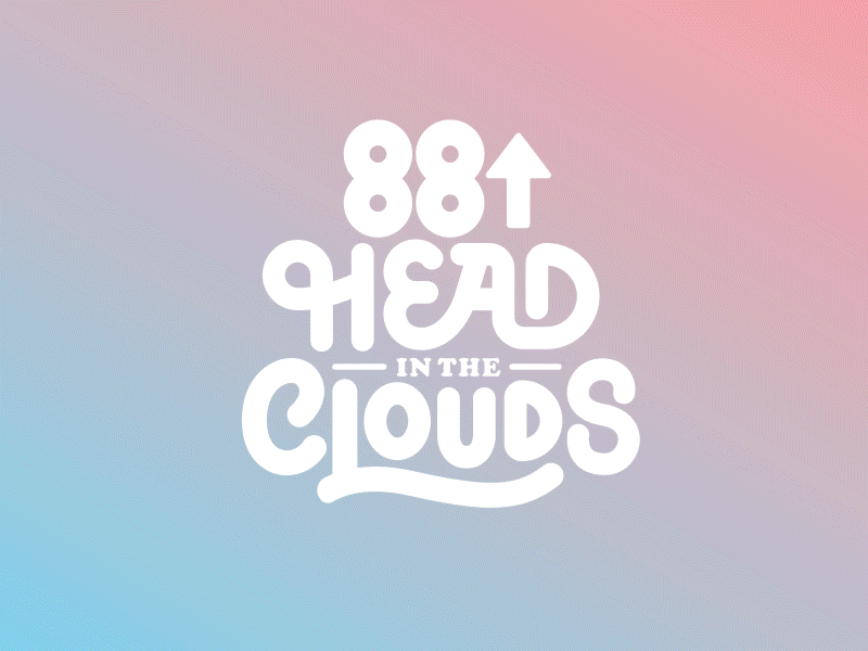 Head in the Clouds 88rising curvy custom lettering festival lettering logotype music rich brian rich chigga summer