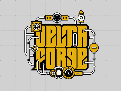 Delta Forge WIP steampunk typography