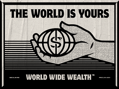 The World is Yours halftone illustration scarface snake texture the world is yours tony montana world wide wealth