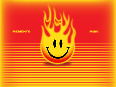 Memento Mori flames hot rod illustration memento mori smiley smiley face