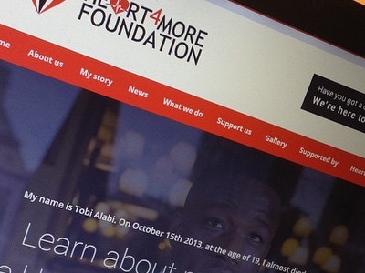 Heart4More Foundation / Homepage charity design flat red ui web website wordpress