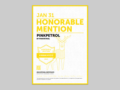 PinkPetrol, Honourable Mention by Awwwards