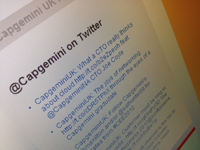 SharePoint 2010 intranet - Twitter Feed 2010 branding capgemini intranet sharepoint twitter ui
