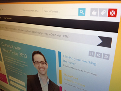 SharePoint 2010 intranet - Homepage 2010 bbc branding capgemini intranet metro news sharepoint ticker ui