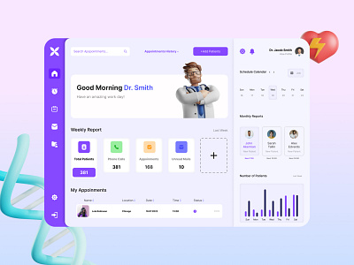 Medical Dashboard dashboard design doctor health illustration medical medicaldashboard product ui ux