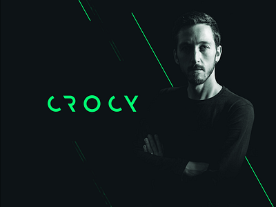 Logo Crocy black crocy dj green logo producer visual identity