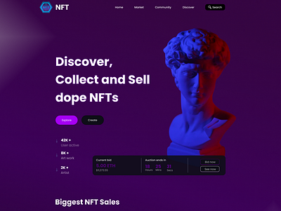 NFT Website design app design typography ui website design