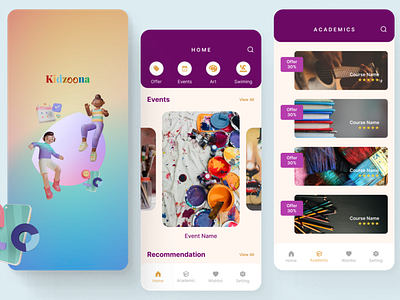 Mobile app ui design for kid