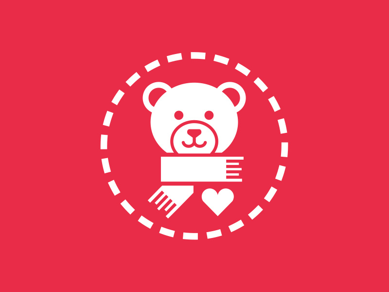 Children's Non-profit Logo bear volunteer knitting sewing stitching logo