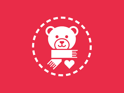 Children's Non-profit Logo bear knitting logo sewing stitching volunteer