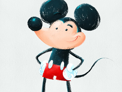 Digital Crayon Mickey ill illustration