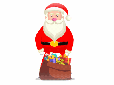 Santa Claus is throwing your gifts bag christmas color gift jesus present rudolf