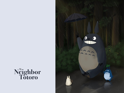 My Neighbor Totoro drawing dribbble friends ghibli graphic illustration miyazaki myneighbortotoro nature studioghibli totoro walking