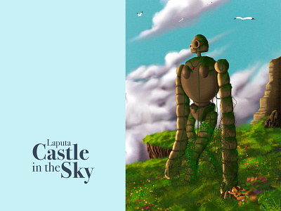 Laputa, Castle in the Sky birds castle design drawing dribbble ghibli illustration laputa miyazaki robot sky studioghibli
