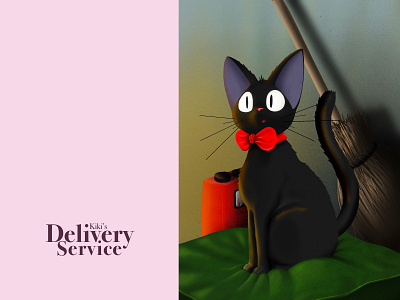 Kiki's Delivery Service cat delivery draw drawing dribbble ghibli graphic illustration jiji kikis miyazaki procreate studioghibli