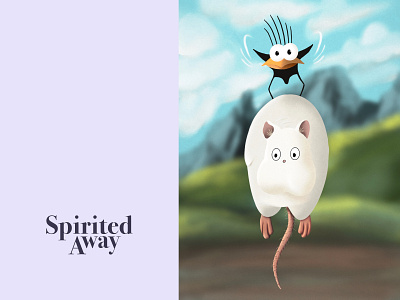 Spirited Away animation away bird drawing dribbble ghibli graphic illustration miyazaki nature rat spirited studioghibli