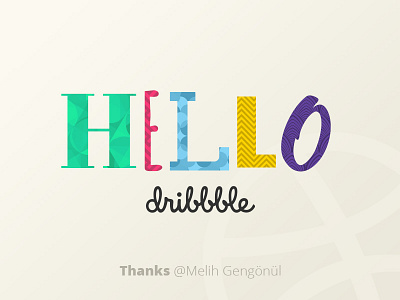 Dribbble Hello blue colors debut design dribbble first font green hello illustration pattern shot