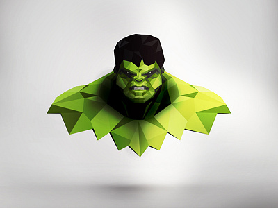 Polygon Hulk adobe character colors debut dribbble graphic green hulk illustration marvel polygon