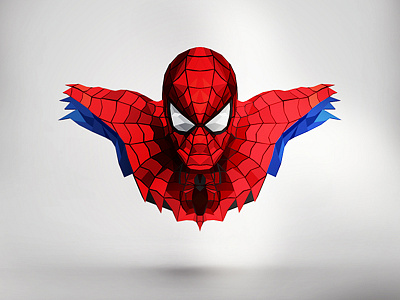Spiderman Polygon adobe characters colors debut dribbble graphic illustration marvel polygon red spiderman
