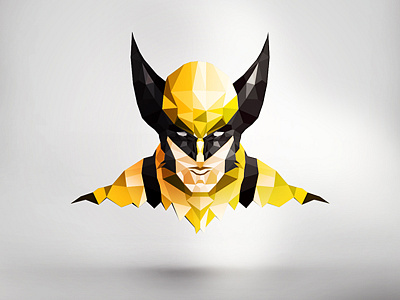Polygon Wolverine characters colors debut design dribbble graphic illustration marvel polygon wolverine yellow