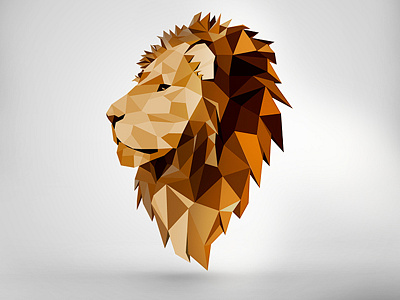Polygon Lion african animal debut design illustration king lion polygon vector