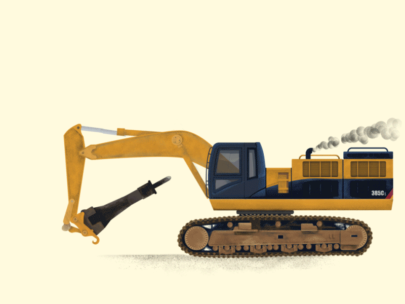 EXCAVATOR buliding cat excavator site