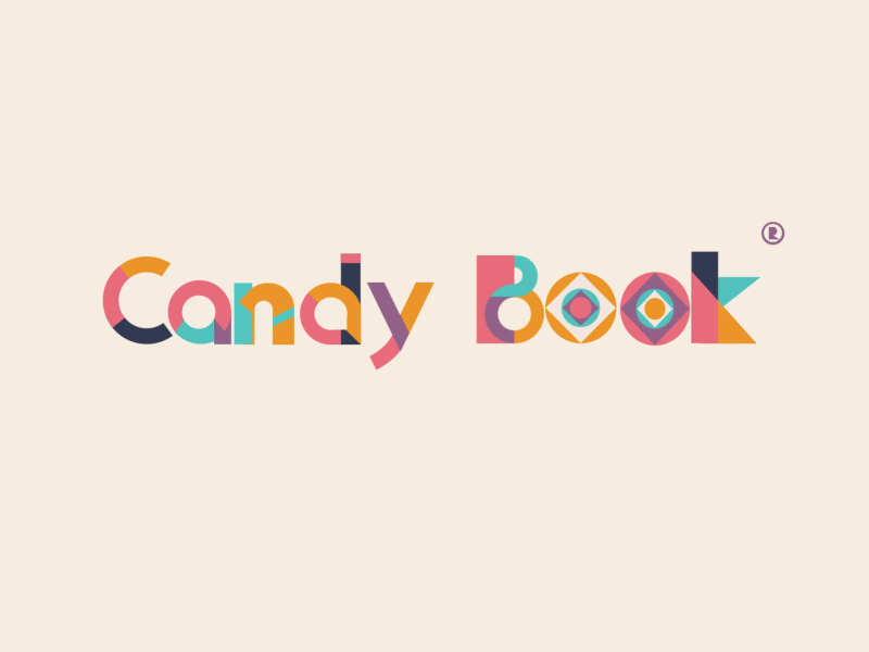 CandyBook animated typeface logo typeface