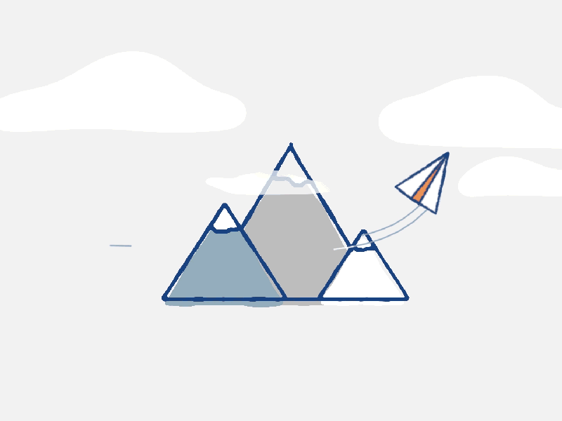 Run To Challenges 2d ae fly motion graphics mountain