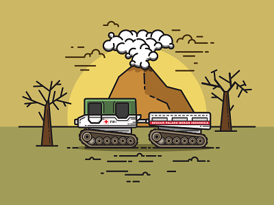 Rescue Vehicle car earth quake flat design humanity icon illustration line minimalist nature rescue trees vector vehicle