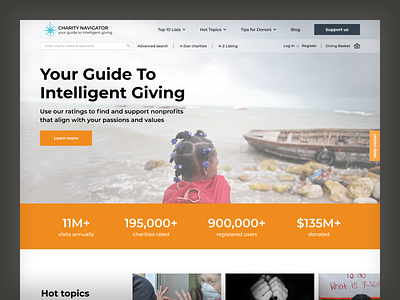 Charity Navigator Redesign mobile ui uiuxdesign web design