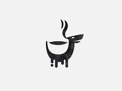 Cup and Dog Mark animal coffee logo logo mark negative space pet