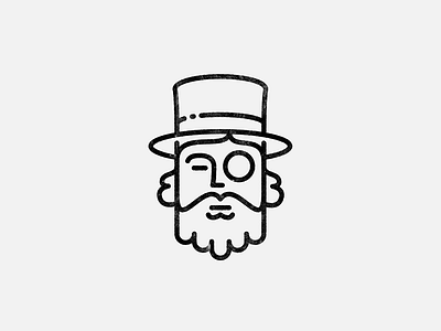 Gentleman linework logo beard design gentleman hat ink line lineart logo