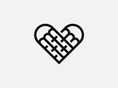 Fork Love design food forks heart line art logo mark