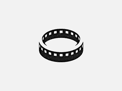 Logomark for a film production company black and white circle endless film logo logomark loop movie
