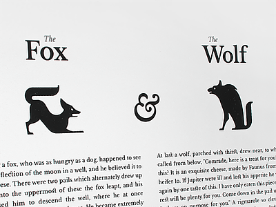 The Fox & The Wolf animals black and white fox illustration story wolf