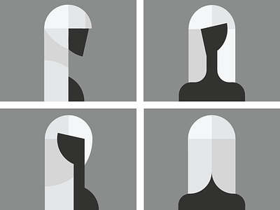 Shapes - Abstract figure study basic shapes black and white feminine figure illustration minimal