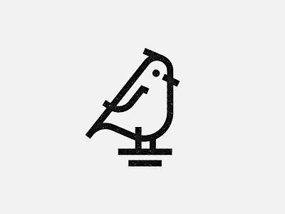 Robin - Line Mark bird black and white line art logo mark simple