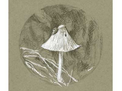 Ladybug aesthetic animal black and white cute drawing fairytale illustration ladybug mushroom sketch vintage