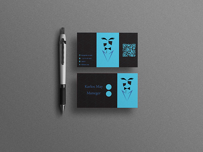 Business card design, black and blue 2022 black blue brand identity branding business card business card desgin design graphic design illustrator modern professional stationary trend