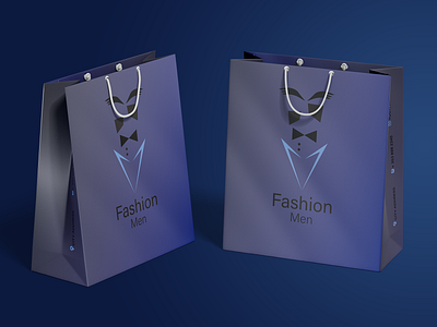 Paper bag (shopping bag) design 2022 black blue branding design fashion graphic design illustrator men paper bag shopping bag trend
