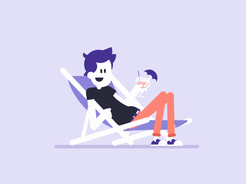 Cheers animation character cheers flat fun gif illustration purple