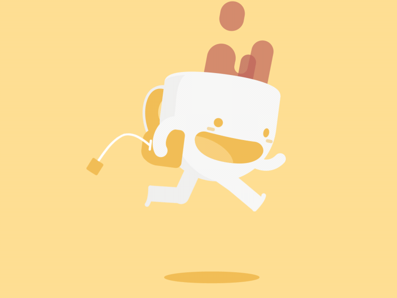 Tea Cup 2d character animation character design cute flat gif liquid running running cycle tea tea cup walk cycle