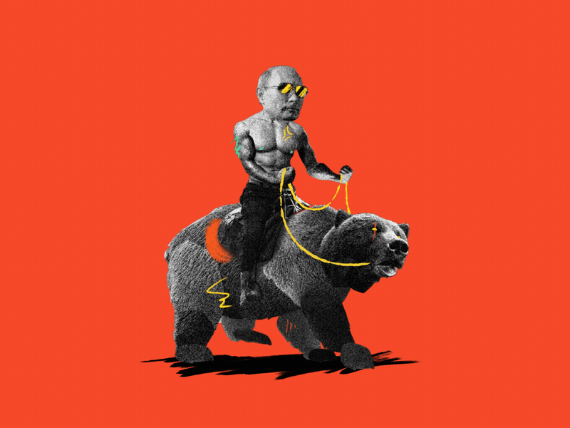 Poutine Ride aftereffect bear bearrinding bodybuilding character animation collage duik poutine quadriped streetart vladimir poutine