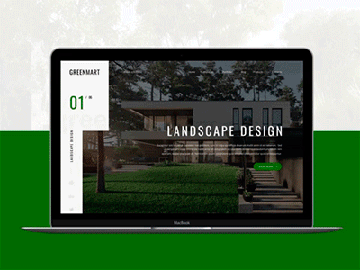 UI/UX design for landscape design studio GreenMart design of the site gif landscape design ui ux website