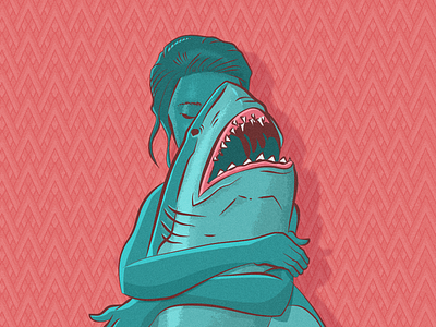 JAWS drawing girl illustration jaws shark