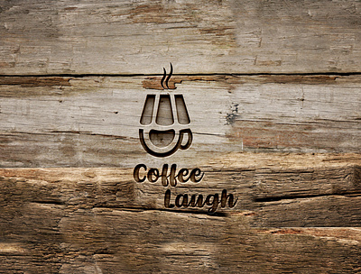engraved coffee logo embossed logo engraved wood logo illustration logo design wood logo