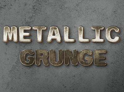 Metallic Grunge golden metal golden text grunge text metal grunge metallic text