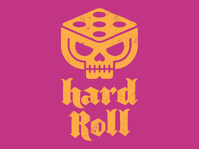 Hard Roll logo board game logo board games branding design dice dice logo logo skull vintage