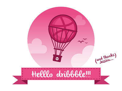 My first shot! ;d cloud debut dribbble first hot air balloon